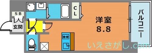 兵庫県神戸市兵庫区西出町2丁目(マンション)の賃貸物件の間取り