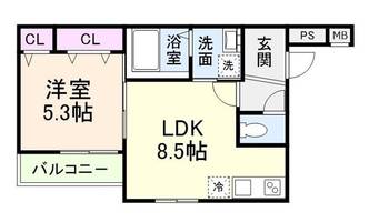 大阪府大阪市西淀川区出来島1丁目(アパート)の賃貸物件の間取り