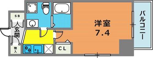 兵庫県神戸市中央区花隈町(マンション)の賃貸物件の間取り