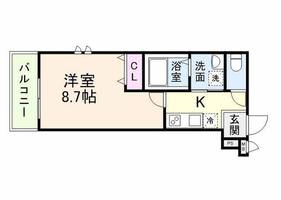 大阪府大東市南津の辺町(アパート)の賃貸物件の間取り