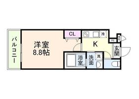 大阪府大東市南津の辺町(アパート)の賃貸物件の間取り
