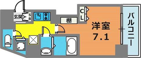 兵庫県神戸市中央区八幡通1丁目(マンション)の賃貸物件の間取り