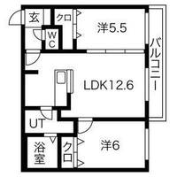 北海道札幌市中央区南八条西16丁目(マンション)の賃貸物件の間取り