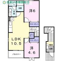 愛知県西尾市刈宿町川原(アパート)の賃貸物件の間取り