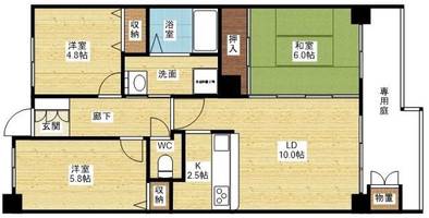 大阪府大阪市東淀川区井高野1丁目(マンション)の賃貸物件の間取り