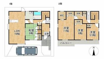 京都府京都市北区紫竹上ノ岸町(一戸建)の賃貸物件の間取り