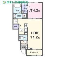 愛知県西尾市今川町馬捨場(アパート)の賃貸物件の間取り