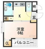 兵庫県西宮市北口町(アパート)の賃貸物件の間取り