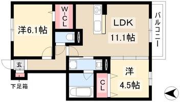 サンハイム八社101の間取り