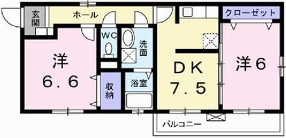 兵庫県姫路市広畑区才(アパート)の賃貸物件の間取り