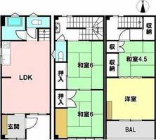 名古屋市西区新道1丁目の中古テラスハウスの間取り