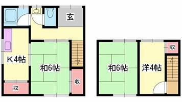 兵庫県姫路市飾磨区英賀西町1丁目(一戸建)の賃貸物件の間取り