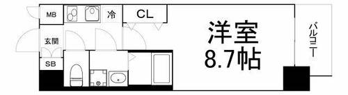 大阪府大阪市都島区中野町2丁目(マンション)の賃貸物件の間取り