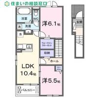 愛知県岡崎市真伝吉祥1丁目(アパート)の賃貸物件の間取り