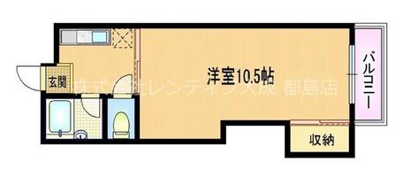 大阪府大阪市都島区都島南通1丁目(マンション)の賃貸物件の間取り