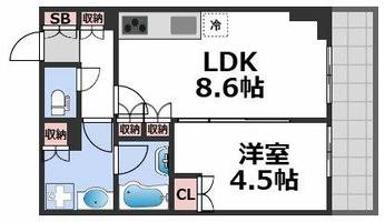 プレミストタワー大阪上本町の間取り