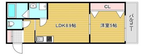大阪府寝屋川市下木田町(アパート)の賃貸物件の間取り