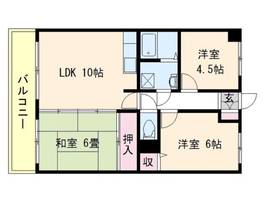 福岡県太宰府市向佐野2丁目(マンション)の賃貸物件の間取り