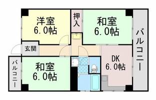 甲南金沢コーポ南館の間取り