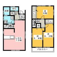 愛知県名古屋市中川区服部4丁目(一戸建)の賃貸物件の間取り