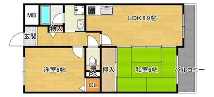 エスパシオ上新庄の間取り