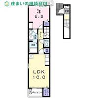 愛知県岡崎市牧御堂町字水洗(アパート)の賃貸物件の間取り