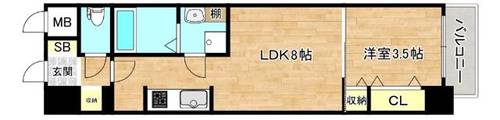 大阪府大阪市生野区巽中4丁目(マンション)の賃貸物件の間取り