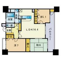 福岡県大野城市白木原2丁目(マンション)の賃貸物件の間取り