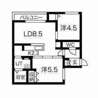 北海道札幌市豊平区月寒西一条10丁目(マンション)の賃貸物件の間取り