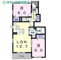 愛知県西尾市富山2丁目(アパート)の賃貸物件の間取り