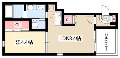 ハーモニーテラス下米野町の間取り