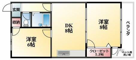 大阪府豊中市長興寺南4丁目(マンション)の賃貸物件の間取り