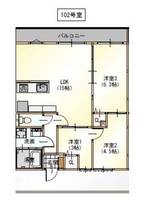 福岡県福岡市東区多々良2丁目(アパート)の賃貸物件の間取り