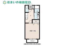 愛知県額田郡幸田町大字芦谷字仲田(アパート)の賃貸物件の間取り