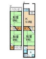 大阪府寝屋川市黒原旭町(テラスハウス)の賃貸物件R2の間取り