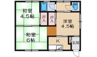 大阪府茨木市戸伏町(アパート)の賃貸物件の間取り