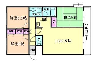 大阪府豊中市向丘3丁目(マンション)の賃貸物件の間取り