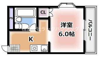 大阪府寝屋川市八坂町(マンション)の賃貸物件の間取り