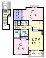 レジデンスイナリAの間取り