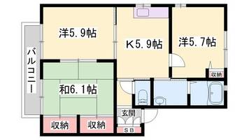 グリーンヒル今宿 B棟の間取り