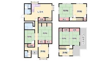 兵庫県西脇市高田井町(一戸建)の賃貸物件1の間取り