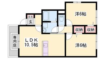ハイツラポルテ A棟105の間取り