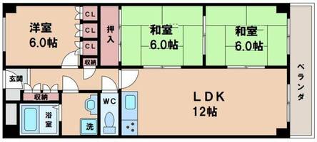 グランドパレス長居の間取り