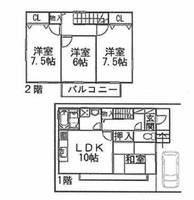 大阪府箕面市坊島4丁目(一戸建)の賃貸物件の間取り