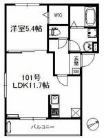 福岡県久留米市野中町(アパート)の賃貸物件の間取り