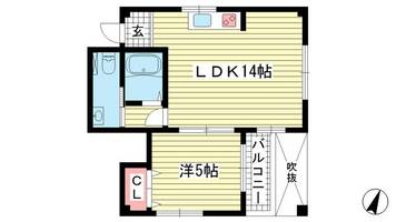 兵庫県神戸市中央区国香通6丁目(マンション)の賃貸物件304の間取り