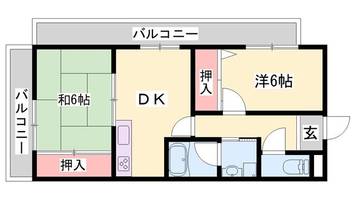ロイヤルヴィラ飾磨405の間取り