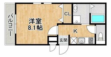 大阪府箕面市半町3丁目(アパート)の賃貸物件の間取り