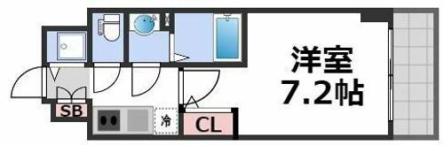 エスリード大阪上本町ブランシュの間取り