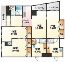 大阪府大阪市東淀川区小松1丁目(マンション)の賃貸物件の間取り